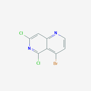 molecular formula C8H3BrCl2N2 B13110052 4-Bromo-5,7-dichloro-1,6-naphthyridine 