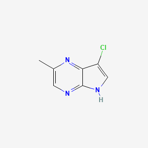 molecular formula C7H6ClN3 B13110060 7-chloro-2-methyl-5H-pyrrolo[2,3-b]pyrazine 