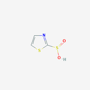 molecular formula C3H3NO2S2 B13110084 Thiazole-2-sulfinicacid 