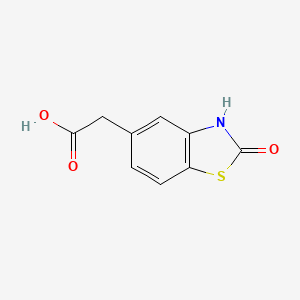 molecular formula C9H7NO3S B13110174 2-(2-Oxo-2,3-dihydrobenzo[d]thiazol-5-yl)acetic acid 