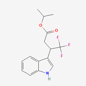 molecular formula C15H16F3NO2 B13110191 Isopropyl 4,4,4-trifluoro-3-(1H-indol-3-yl)butanoate 