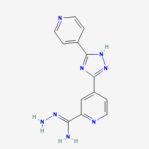 molecular formula C13H12N8 B13110201 4-(3-(Pyridin-4-yl)-1H-1,2,4-triazol-5-yl)picolinimidohydrazide 