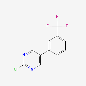 molecular formula C11H6ClF3N2 B13110219 2-Chloro-5-(3-(trifluoromethyl)phenyl)pyrimidine CAS No. 75175-42-7