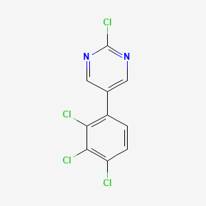 molecular formula C10H4Cl4N2 B13110254 2-Chloro-5-(2,3,4-trichlorophenyl)pyrimidine 