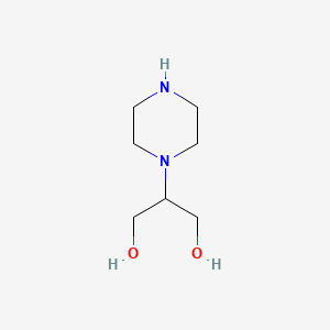 molecular formula C7H16N2O2 B13110261 2-(Piperazin-1-yl)propane-1,3-diol 