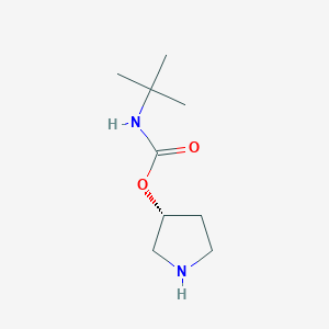 molecular formula C9H18N2O2 B13110273 (R)-Pyrrolidin-3-yltert-butylcarbamate 