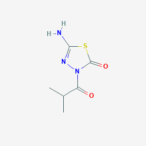 molecular formula C6H9N3O2S B13110283 5-Amino-3-isobutyryl-1,3,4-thiadiazol-2(3H)-one 