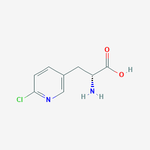 molecular formula C8H9ClN2O2 B13110286 (R)-2-Amino-3-(6-chloropyridin-3-yl)propanoicacid 