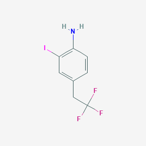 molecular formula C8H7F3IN B13110309 2-Iodo-4-(2,2,2-trifluoroethyl)aniline 