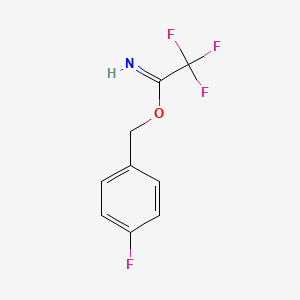 molecular formula C9H7F4NO B13110355 (4-Fluorophenyl)methyl 2,2,2-trifluoroethanimidate CAS No. 569687-72-5