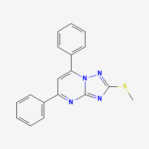 molecular formula C18H14N4S B13110363 [1,2,4]Triazolo[1,5-a]pyrimidine, 2-(methylthio)-5,7-diphenyl- CAS No. 165684-71-9