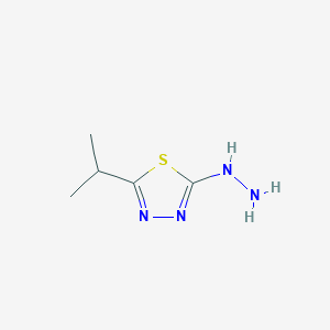 molecular formula C5H10N4S B13110394 2-Hydrazinyl-5-isopropyl-1,3,4-thiadiazole 