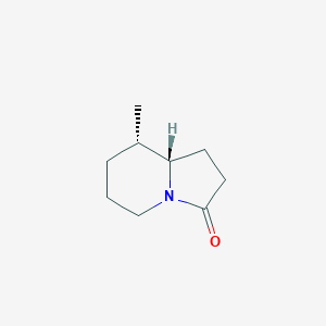 molecular formula C9H15NO B13110426 Trans-8-methylhexahydroindolizin-3(2H)-one 