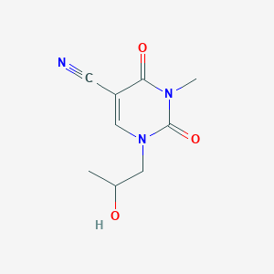 molecular formula C9H11N3O3 B13110464 1-(2-Hydroxypropyl)-3-methyl-2,4-dioxo-1,2,3,4-tetrahydropyrimidine-5-carbonitrile 