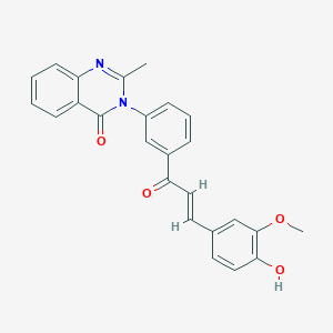 molecular formula C25H20N2O4 B13110471 (E)-3-(3-(3-(4-Hydroxy-3-methoxyphenyl)acryloyl)phenyl)-2-methylquinazolin-4(3H)-one 