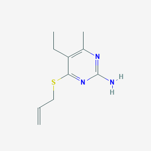 molecular formula C10H15N3S B13110481 4-(Allylthio)-5-ethyl-6-methylpyrimidin-2-amine 