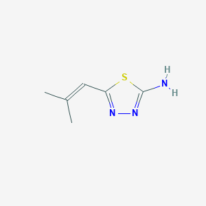 molecular formula C6H9N3S B13110487 5-(2-Methylprop-1-en-1-yl)-1,3,4-thiadiazol-2-amine 