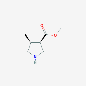 molecular formula C7H13NO2 B13110492 Rel-methyl(3R,4S)-4-methylpyrrolidine-3-carboxylate 