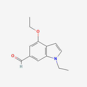 molecular formula C13H15NO2 B13110499 4-Ethoxy-1-ethyl-1h-indole-6-carbaldehyde 