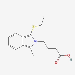 molecular formula C15H19NO2S B13110511 4-[1-(Ethylsulfanyl)-3-methyl-2H-isoindol-2-yl]butanoic acid CAS No. 95710-65-9