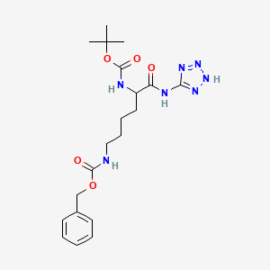 molecular formula C20H29N7O5 B13110531 benzyl N-[5-[(2-methylpropan-2-yl)oxycarbonylamino]-6-oxo-6-(2H-tetrazol-5-ylamino)hexyl]carbamate 