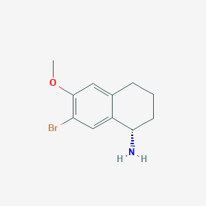 molecular formula C11H14BrNO B13110550 (S)-7-bromo-6-methoxy-1,2,3,4-tetrahydronaphthalen-1-amine hydrochloride 