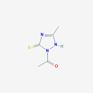 molecular formula C5H7N3OS B13110587 1-(3-Methyl-5-thioxo-2,5-dihydro-1H-1,2,4-triazol-1-yl)ethanone 