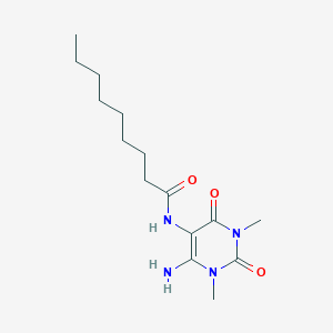 molecular formula C15H26N4O3 B13110629 N-(6-Amino-1,3-dimethyl-2,4-dioxo-1,2,3,4-tetrahydropyrimidin-5-yl)nonanamide 