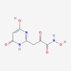 molecular formula C7H7N3O5 B13110653 N-Hydroxy-3-(6-hydroxy-4-oxo-1,4-dihydropyrimidin-2-yl)-2-oxopropanamide 