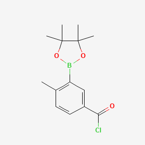 molecular formula C14H18BClO3 B13110713 4-Methyl-3-(4,4,5,5-tetramethyl-1,3,2-dioxaborolan-2-yl)benzoyl chloride 