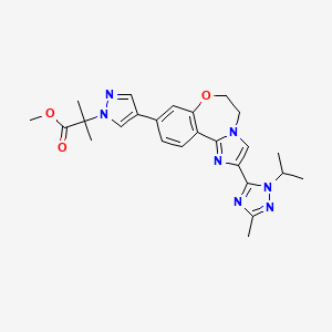 Methyl 2-methyl-2-[4-[2-(5-methyl-2-propan-2-yl-1,2,4-triazol-3-yl)-5,6-dihydroimidazo[1,2-d][1,4]benzoxazepin-9-yl]pyrazol-1-yl]propanoate