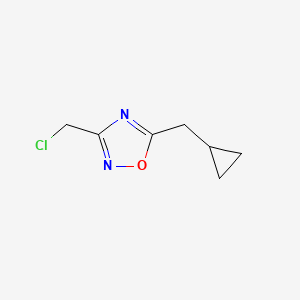 molecular formula C7H9ClN2O B13110738 3-(Chloromethyl)-5-(cyclopropylmethyl)-1,2,4-oxadiazole 