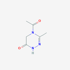 molecular formula C6H9N3O2 B13110789 4-Acetyl-3-methyl-4,5-dihydro-1,2,4-triazin-6(1H)-one 