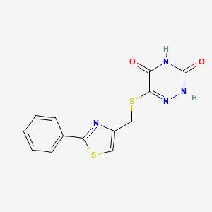 6-(((2-Phenylthiazol-4-yl)methyl)thio)-1,2,4-triazine-3,5(2H,4H)-dione