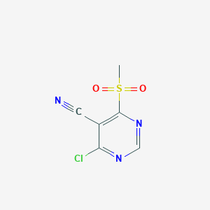 molecular formula C6H4ClN3O2S B13110841 4-Chloro-6-(methylsulfonyl)pyrimidine-5-carbonitrile 