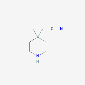 molecular formula C8H14N2 B13110893 2-(4-Methylpiperidin-4-yl)acetonitrile 