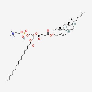 molecular formula C55H99NO10P+ B13110946 2-[[(2R)-2-[4-[[(3S,8S,9S,10R,13R,14S,17R)-10,13-dimethyl-17-[(2R)-6-methylheptan-2-yl]-2,3,4,7,8,9,11,12,14,15,16,17-dodecahydro-1H-cyclopenta[a]phenanthren-3-yl]oxy]-4-oxobutanoyl]oxy-3-hexadecanoyloxypropoxy]-hydroxyphosphoryl]oxyethyl-trimethylazanium 