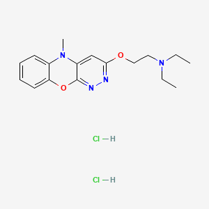 molecular formula C17H24Cl2N4O2 B1311098 Ethanamine, N,N-diethyl-2-((5-methyl-5H-pyridazino(3,4-b)(1,4)benzoxazin-3-yl)oxy)-, dihydrochloride CAS No. 55931-84-5