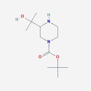 molecular formula C12H24N2O3 B13110996 2-(4-Boc-2-piperazinyl)-2-propanol 