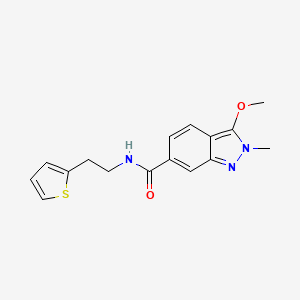 molecular formula C16H17N3O2S B13111004 3-Methoxy-2-methyl-N-(2-(thiophen-2-yl)ethyl)-2H-indazole-6-carboxamide CAS No. 919107-57-6