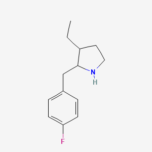 molecular formula C13H18FN B13111011 3-Ethyl-2-(4-fluorobenzyl)pyrrolidine 