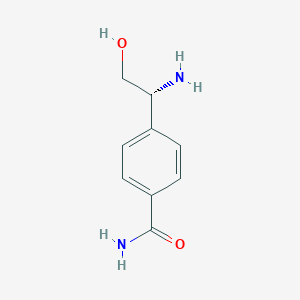 molecular formula C9H12N2O2 B13111050 (R)-4-(1-Amino-2-hydroxyethyl)benzamide 