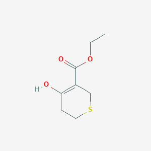 molecular formula C8H12O3S B13111105 ethyl 4-hydroxy-3,6-dihydro-2H-thiopyran-5-carboxylate 