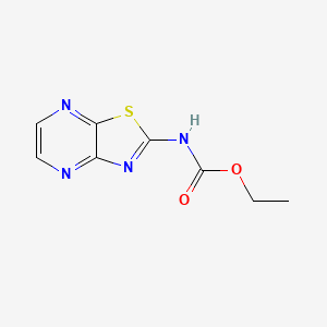 molecular formula C8H8N4O2S B13111120 Ethyl thiazolo[4,5-b]pyrazin-2-ylcarbamate 