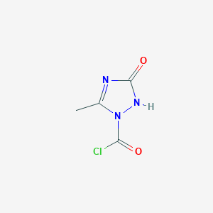 molecular formula C4H4ClN3O2 B13111129 5-Methyl-3-oxo-2,3-dihydro-1H-1,2,4-triazole-1-carbonyl chloride CAS No. 54945-02-7