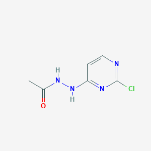 molecular formula C6H7ClN4O B13111139 N'-(2-chloropyrimidin-4-yl)acetohydrazide 