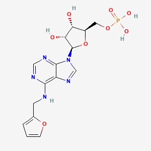 molecular formula C15H18N5O8P B13111159 N-(Furan-2-Ylmethyl)adenosine 5'-(Dihydrogen Phosphate) 