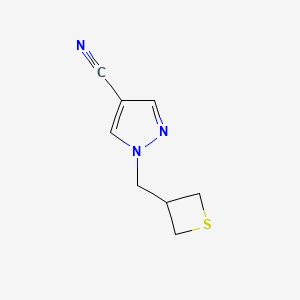 molecular formula C8H9N3S B13111165 1-(Thietan-3-ylmethyl)-1H-pyrazole-4-carbonitrile 