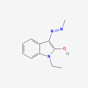 molecular formula C11H13N3O B13111169 1-Ethyl-3-(2-methylhydrazono)indolin-2-one 