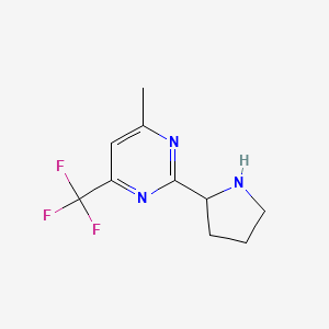 molecular formula C10H12F3N3 B13111201 4-Methyl-2-(pyrrolidin-2-yl)-6-(trifluoromethyl)pyrimidine 